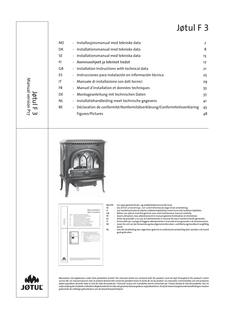 Jotul F 500 Manual