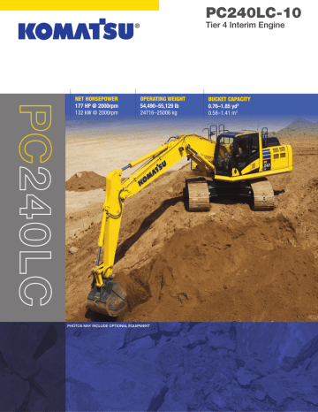 Specifications For Picture Of Rent Excavator Komatsu Pc 240 Lc 10 Manualzz