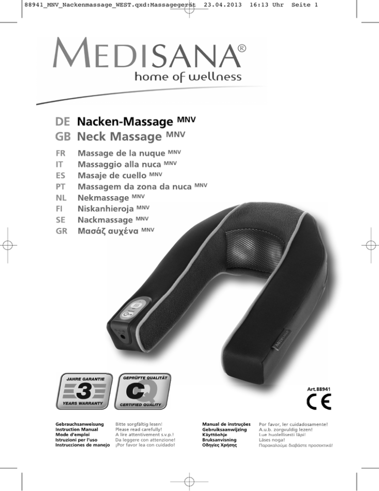 Medisana Mnv Owner S Manual Manualzz