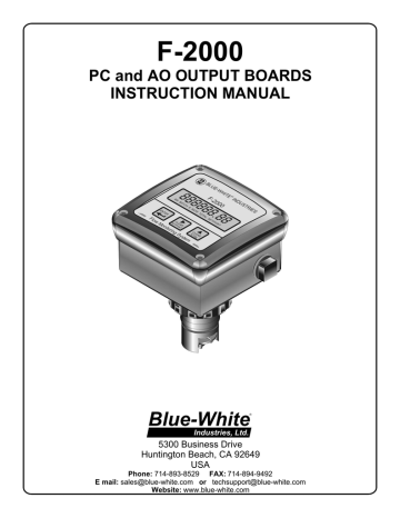 Blue-White F-2000 Instruction manual | Manualzz