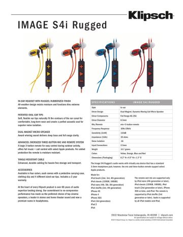 Klipsch Image S4i Rugged In-Ear 