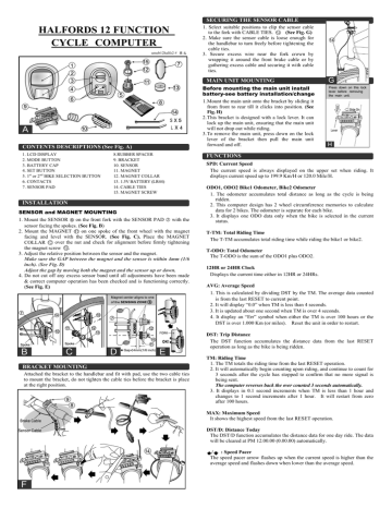 halfords 12 function wireless cycle computer