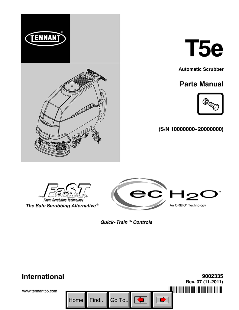 Tennant T5e Parts Manual | Manualzz