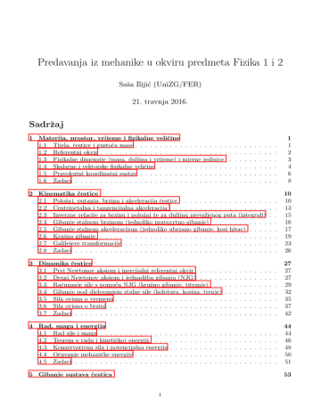 Skripta U Nastajanju Koja Poriva Teme Iz Mehanike Koje Se Obrađuju U Predmetima Fizika 1 I Fizika 2 Manualzz