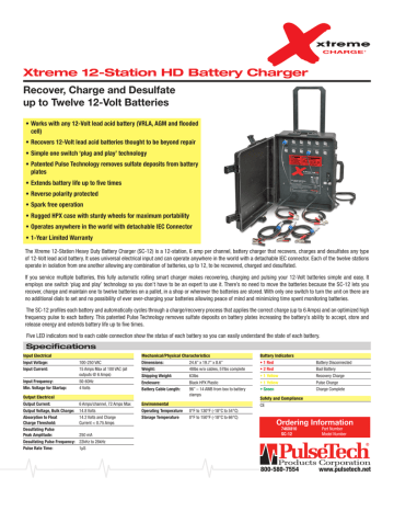 Xtreme 12-Station HD Battery Charger Recover, Charge and Desulfate | Manualzz