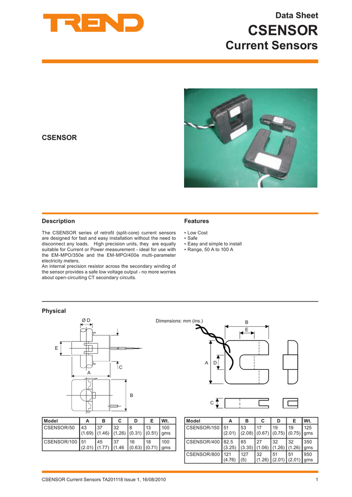 Csensor Current Sensors Data Sheet Manualzz