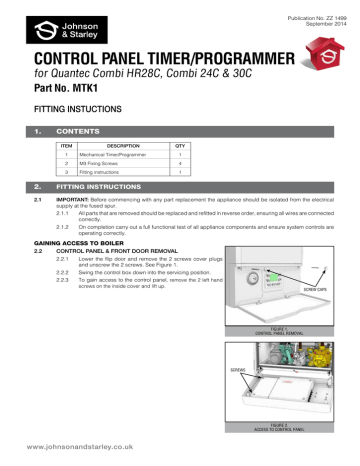 quantec hr28c installation instructions - Johnson & Starley