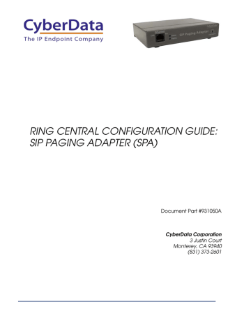 CyberData SIP Paging Adapter Configuration Guide | Manualzz