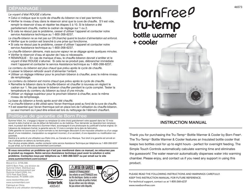 born free tru temp bottle warmer