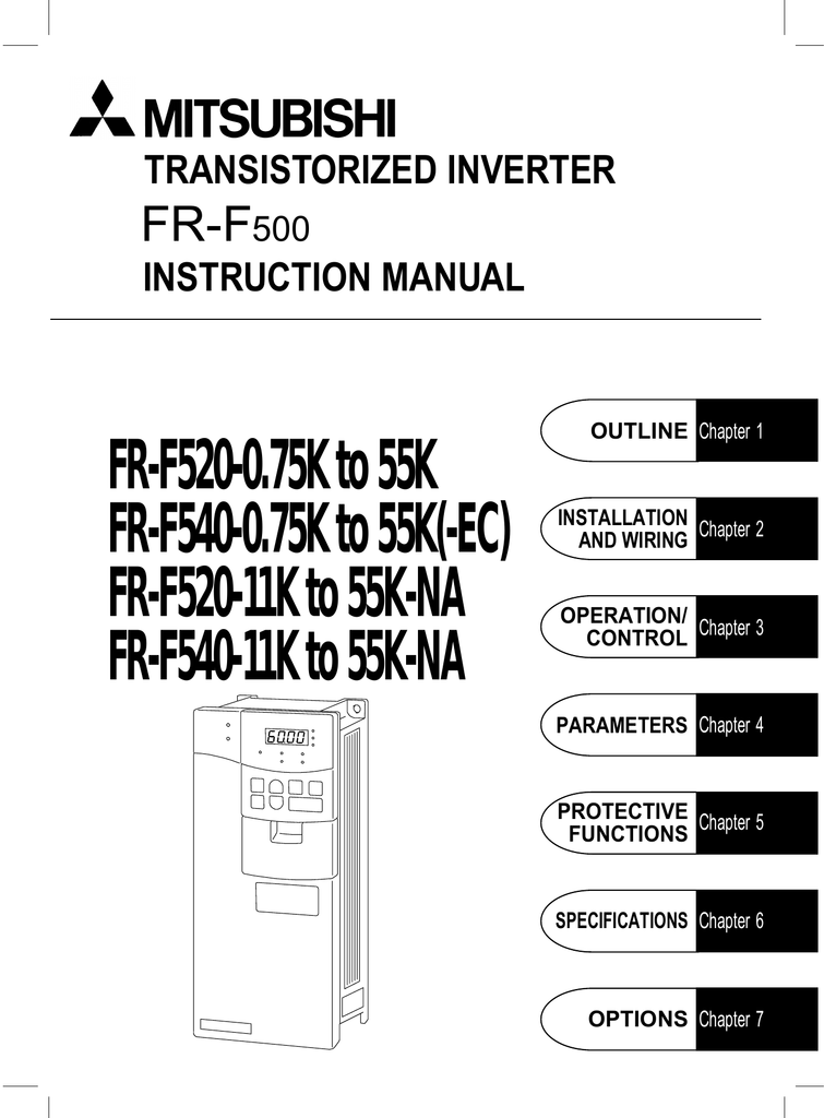 Mitsubishi FR-F520-0.75K to 55K Instruction manual | Manualzz