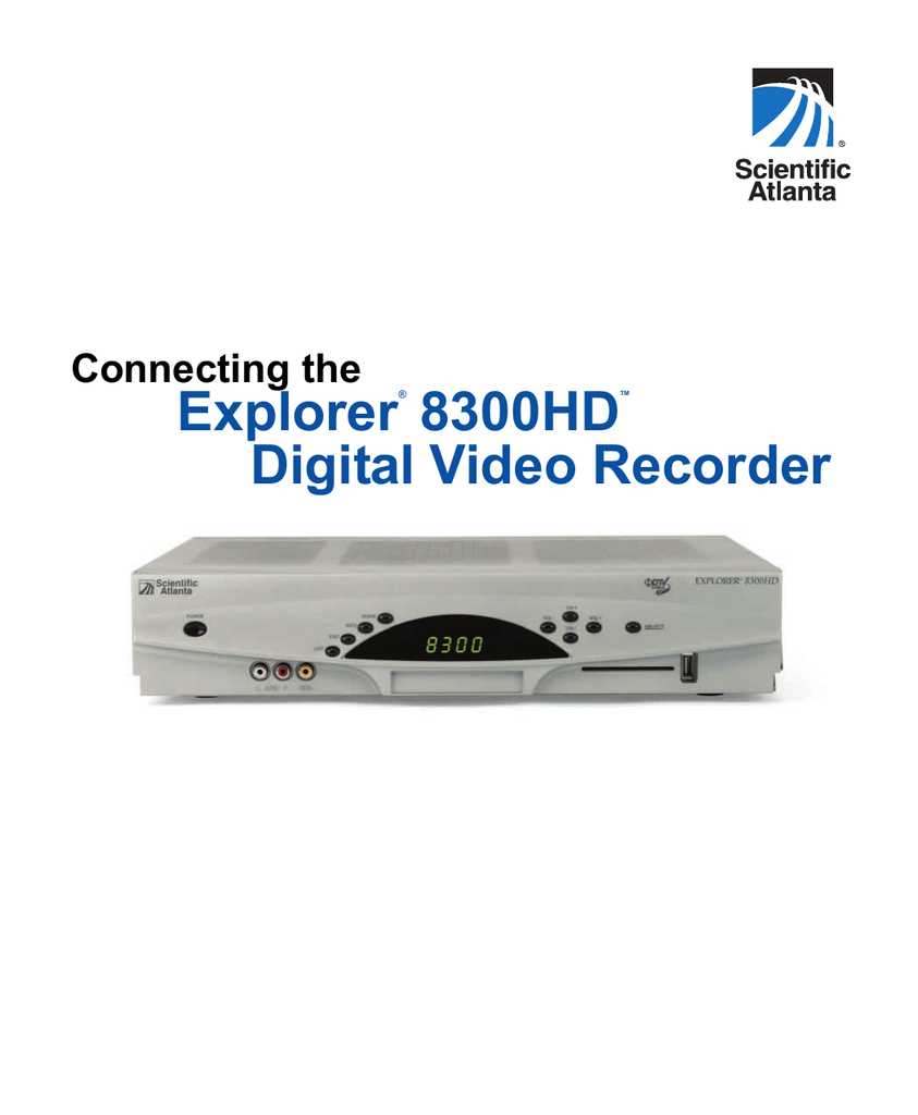 Scientific Atlanta Explorer 8300HD Connecting Manual Manualzz