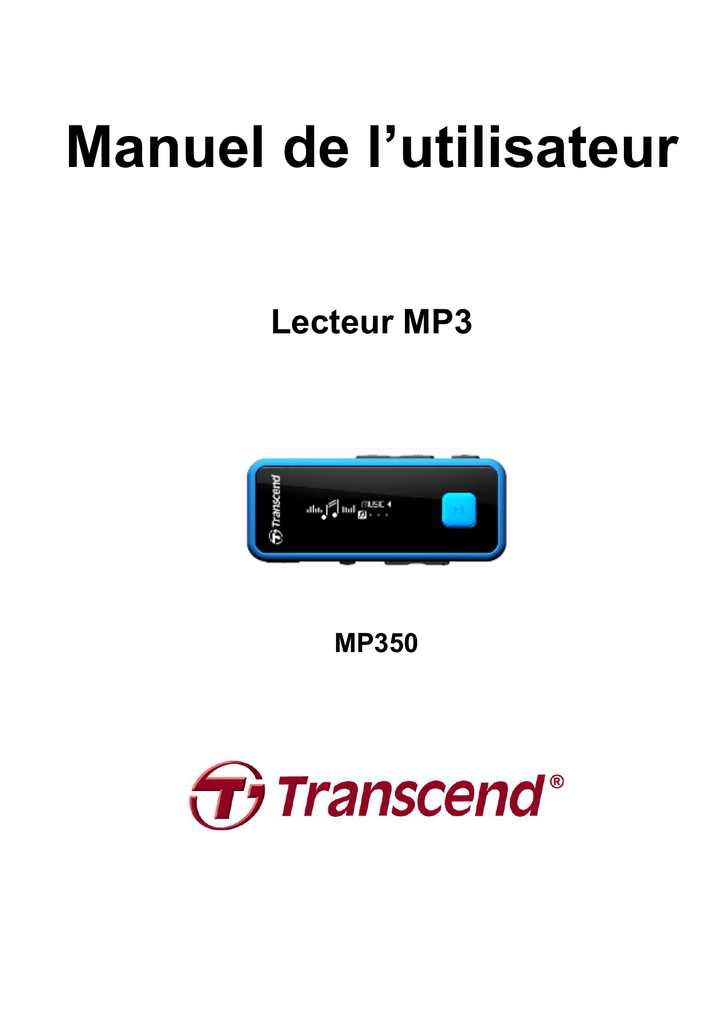 Transcend MP 350 Mode d'emploi Manualzz