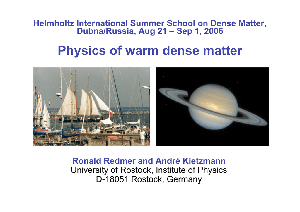 Physics of warm dense matter - Manualzz