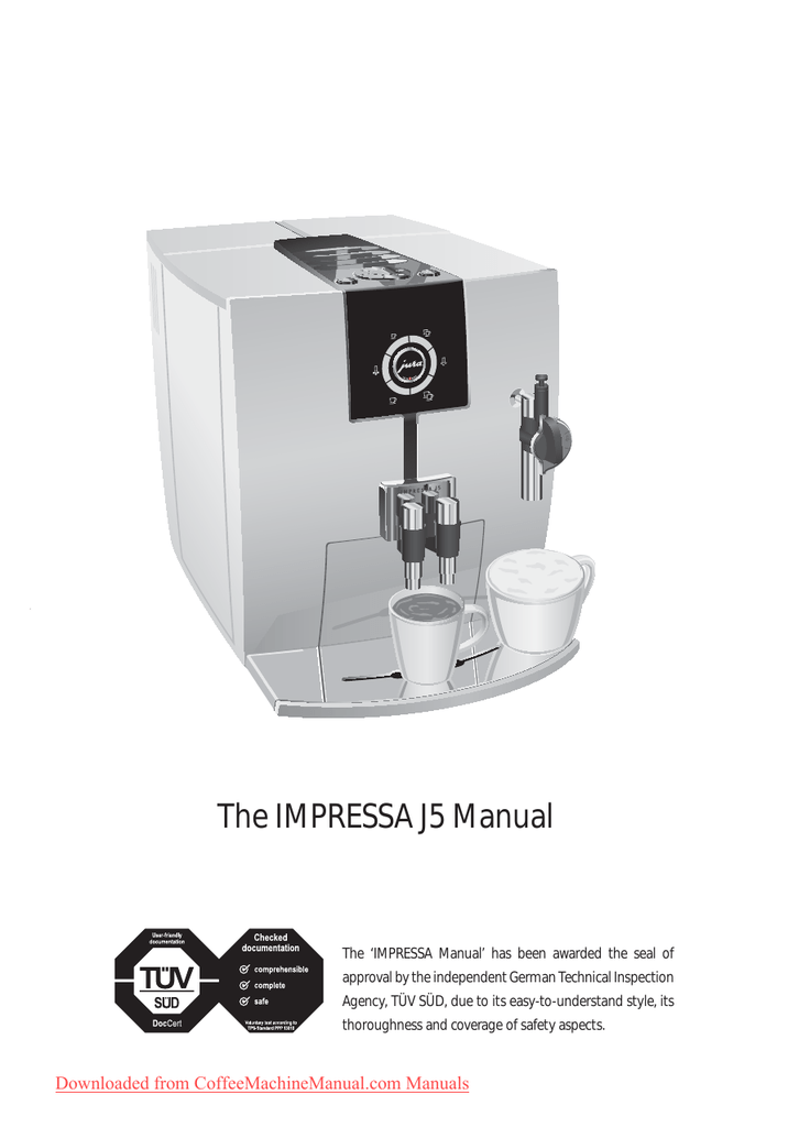 Jura Impressa J5 User Guide Manual pdf | Manualzz