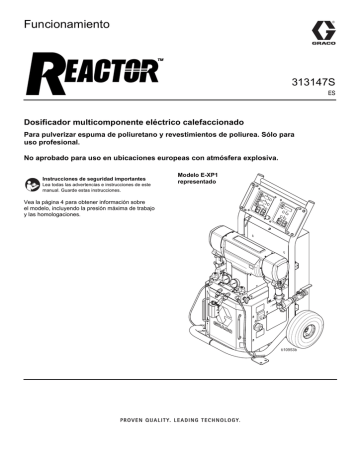 Graco 313147S, Reactor, Electric Proportioners Owner's Manual | Manualzz