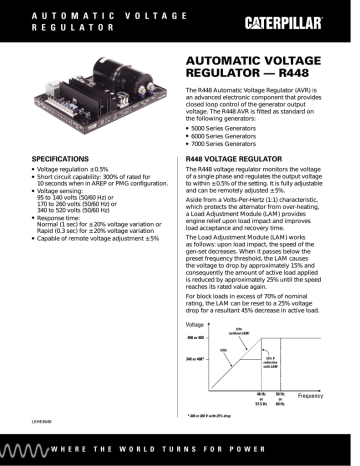 AUTOMATIC VOLTAGE REGULATOR — R448 | Manualzz