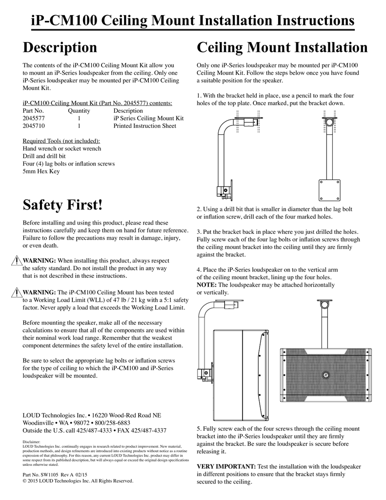 Ip Cm100 Ceiling Mount Manualzz Com
