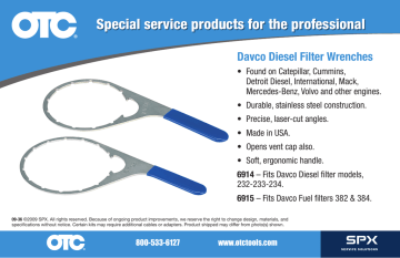 OTC Tools 6914 Davco Diesel Filter Wrench 