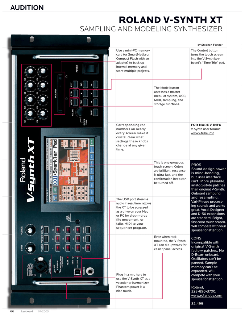 Roland V Synth Xt Audition 05 07 Manualzz