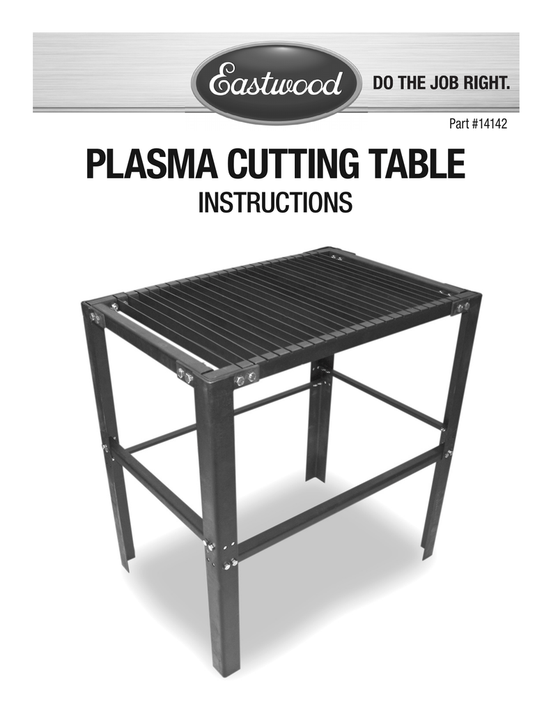 PLASMA CUTTING TABLE INSTRUCTIONS Part 14142 Manualzz