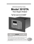 Teledyne 3010TA Split architecture trace oxygen analyzer Instruction manual
