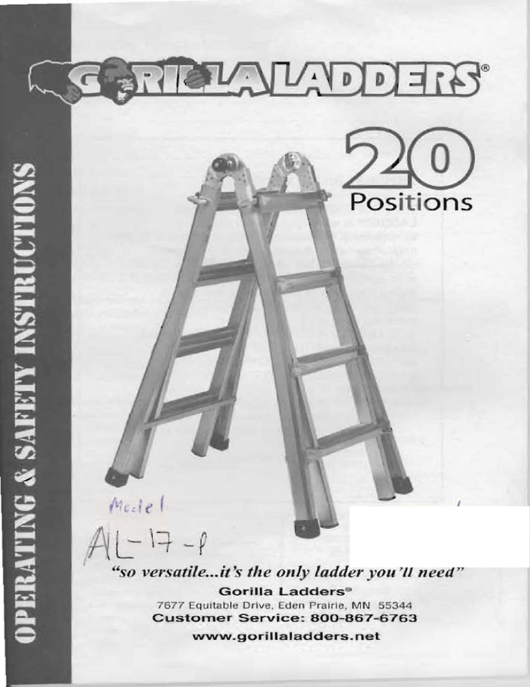 Gorilla 20 Position Ladder Manualzz