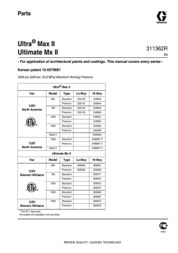 Graco 311362R, UltraMax II, Ultimate Mx II, Parts List Owner's Manual