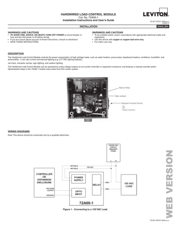 Leviton 72A00-1 Wired Instruction Sheet | Manualzz