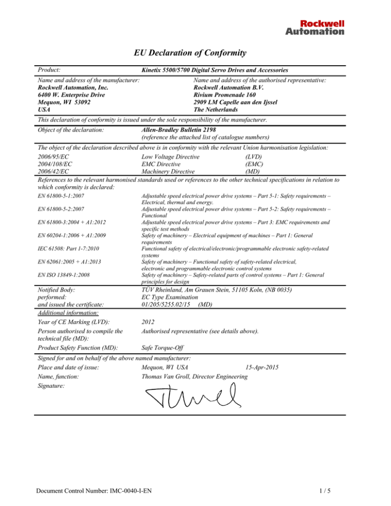 Digital Servo Drives and Accessories, Kinetix 5500/5700, A | Manualzz