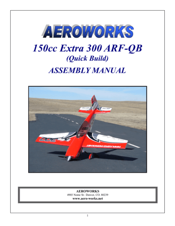 AeroWorks 150cc Extra 300 ARF-QB Assembly Manual | Manualzz