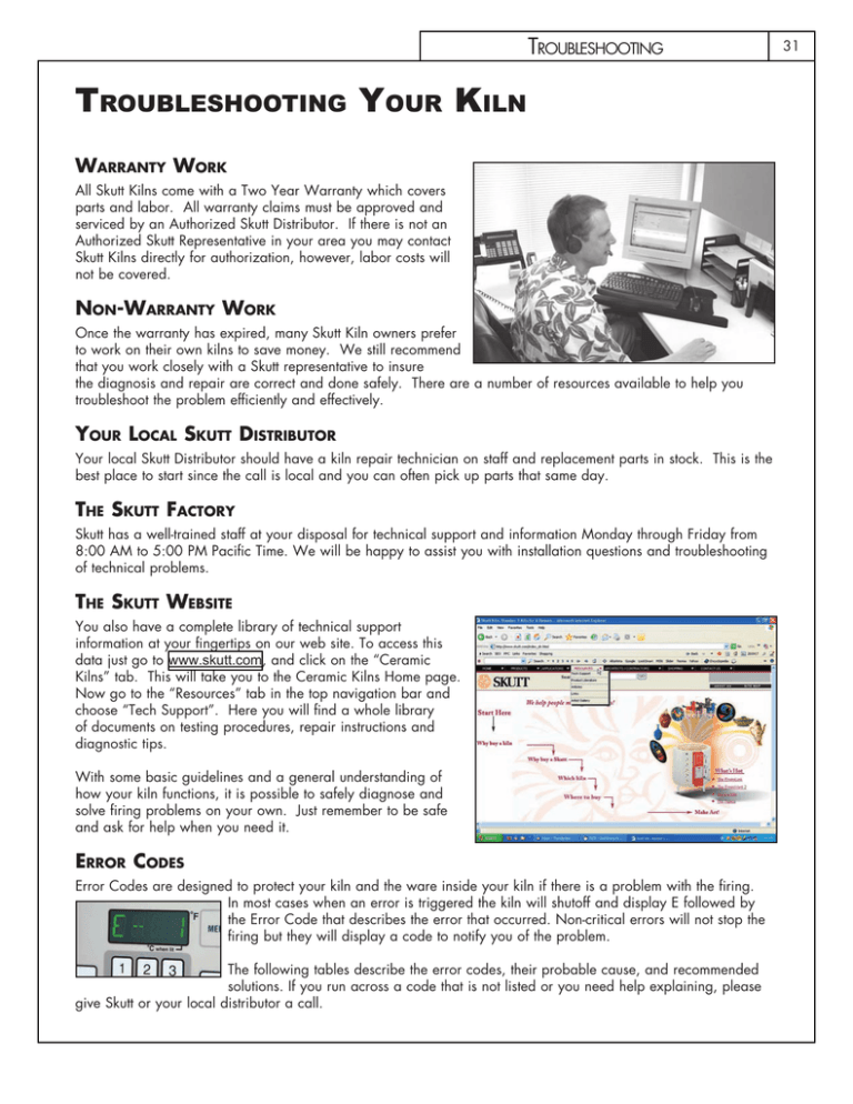 Skutt Kiln Troubleshooting. | Manualzz
