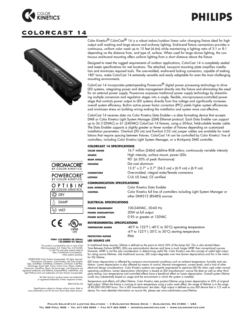 Colorcast 14 Data Sheet Manualzz Colorcast 14 Data Sheet Manualzz