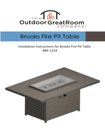 Brooks Fire Table Manual Manualzz, Brooks Fire Pit Table