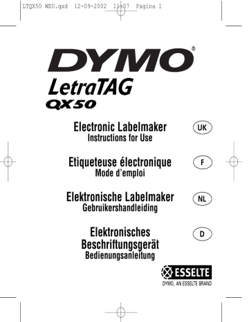 Dymo LetraTag QX50 user manual (English - 30 pages)