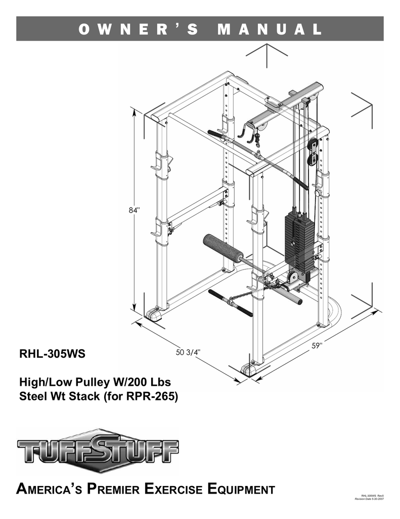 Rhl 305ws High Low Pulley W Weight Manualzz