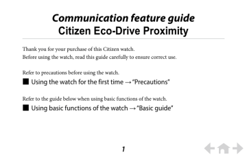 Citizen Eco-Drive Proximity Features 