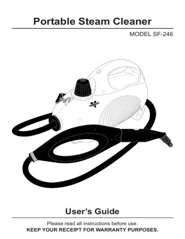 Steamfast SF-246 canister steam cleaner Owner's Manual | Manualzz
