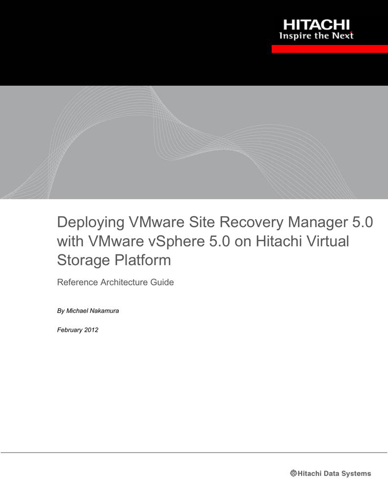 deploying vmware site recovery manager 5.0 on hitachi vsp | Manualzz