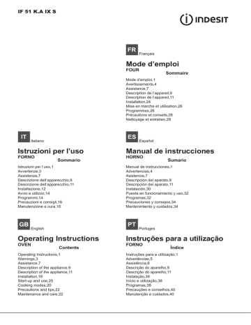 Indesit IF 51 K.A IX S Guida utente | Manualzz
