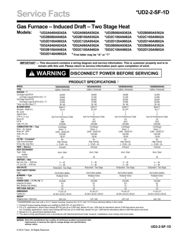 Trane XL80 Furnace Service Facts | Manualzz