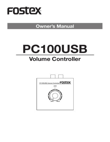 Fostex Pc 100usb Pc100usb Owner S Manual Manualzz