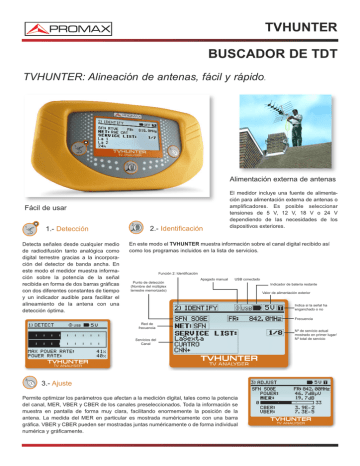 TVHUNTER BUSCADOR DE TDT TVHUNTER: Alineación de antenas, fácil y rápido | Manualzz