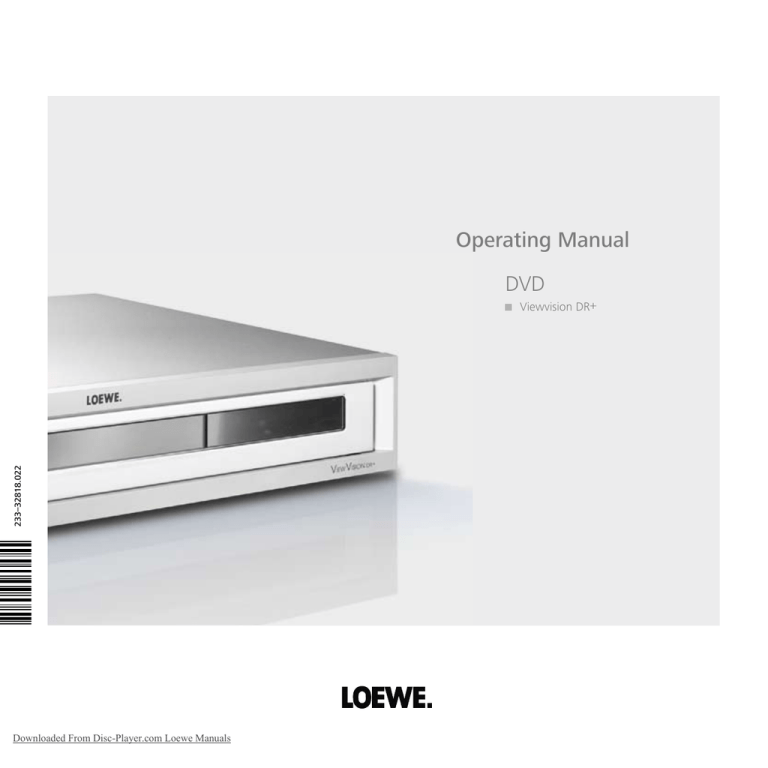 Loewe Viewvision Dr Dvd Hdd Recorder Operating Instructions Manual User Guide Manualzz