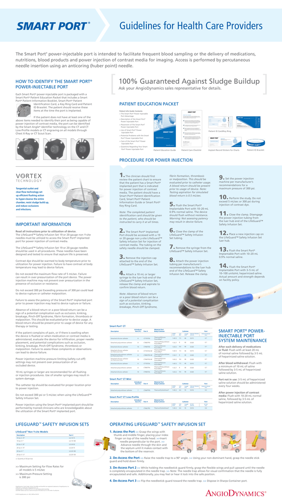 Smart Port PowerInjectable Port Poster Manualzz