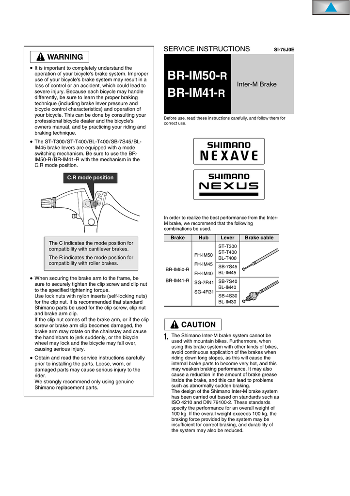 Shimano tornillo de regulación br-im50 HR y-75h98050