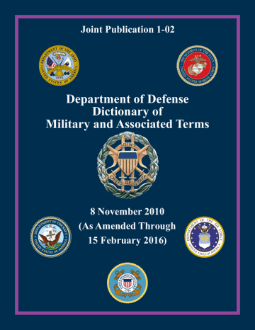 Department Of Defense Dictionary Of Military And Associated Terms Manualzz