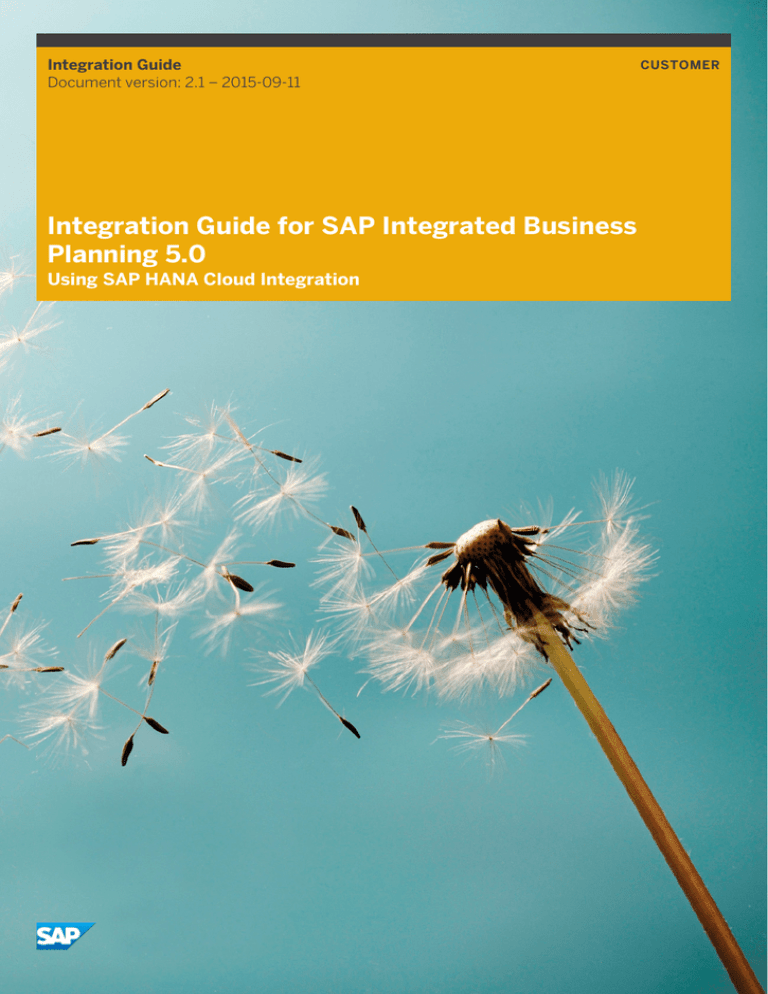 Integration Guide for SAP Integrated Business Planning 5.0 Integration