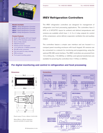 IREV Refrigeration Controllers | Manualzz