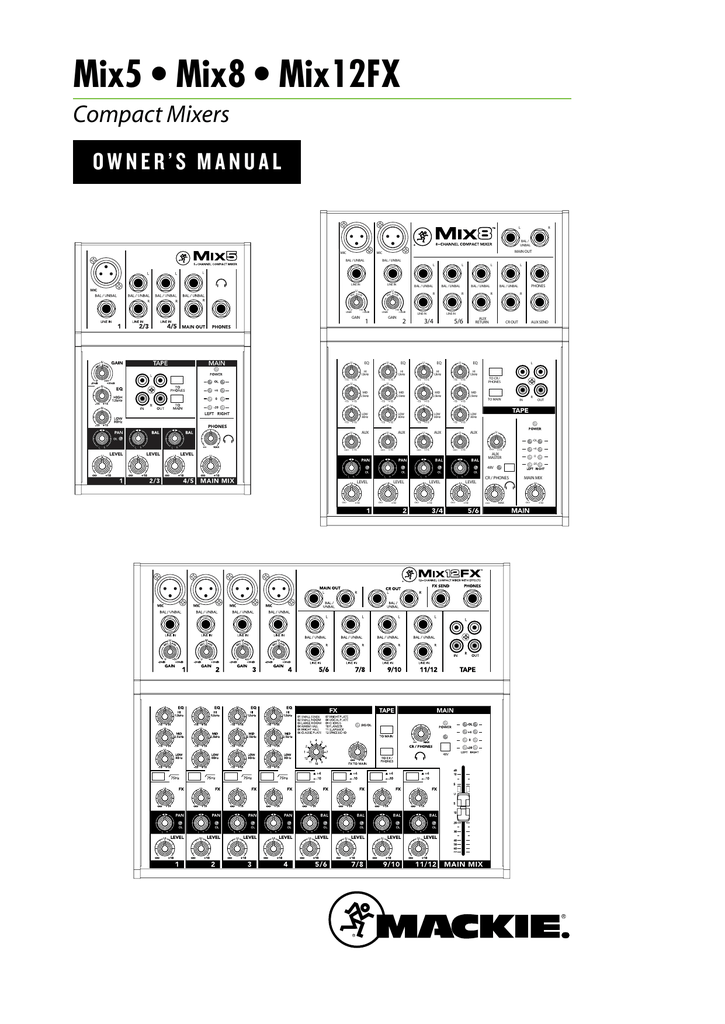 Mackie Mix12FX Compact Mixer Manual | Manualzz