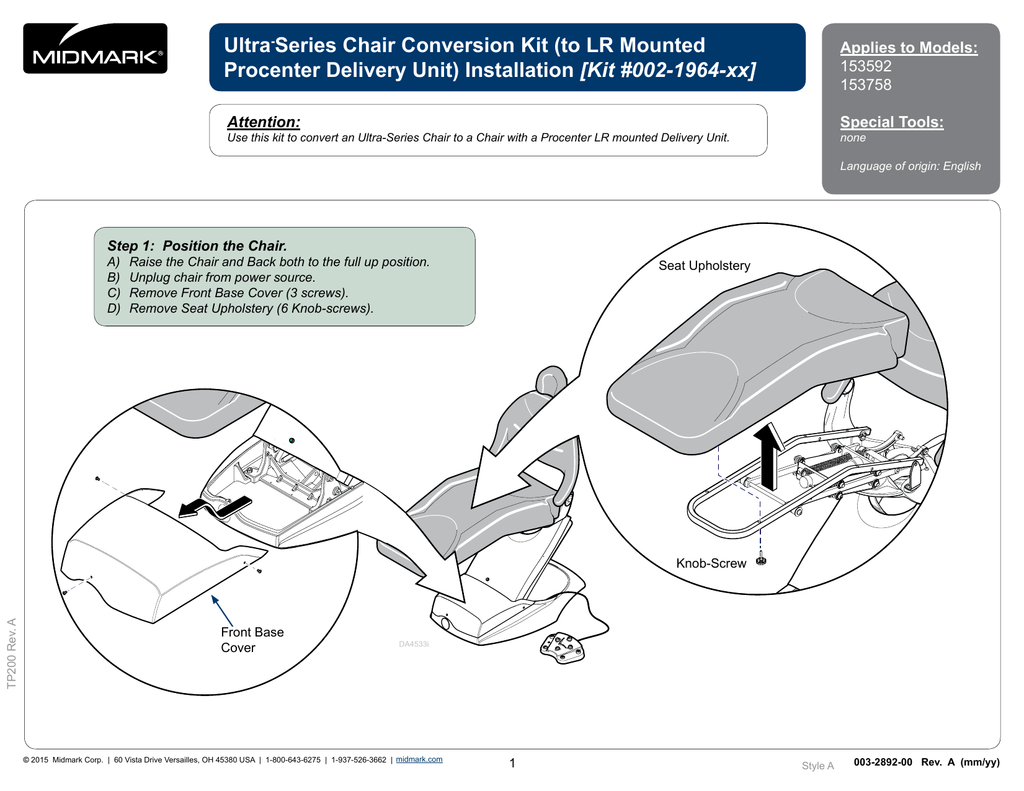 Conversion Kit Chair To Procenter Delivery Lr Mount 002